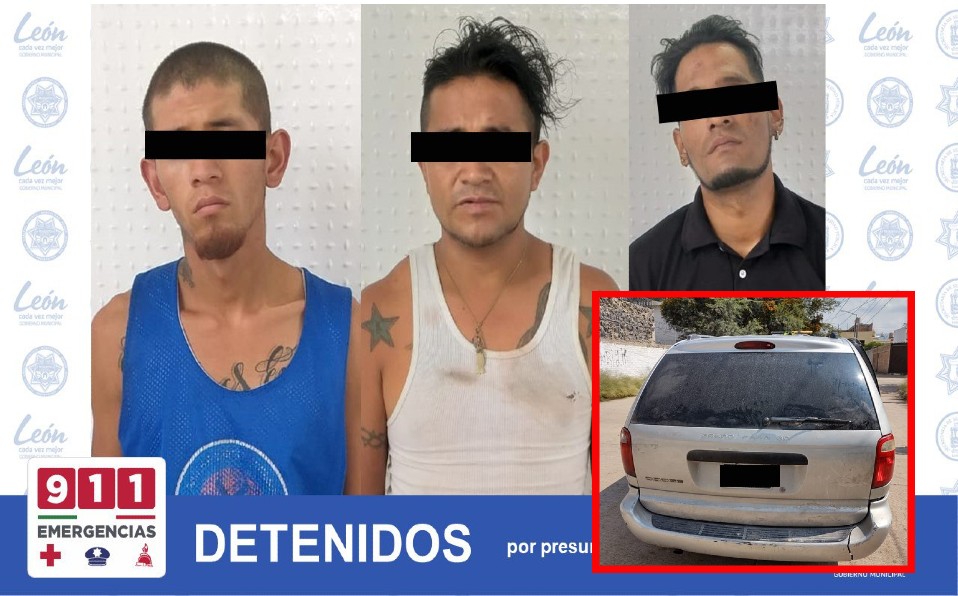 Detienen en León a tres por presunto robo de autopartes