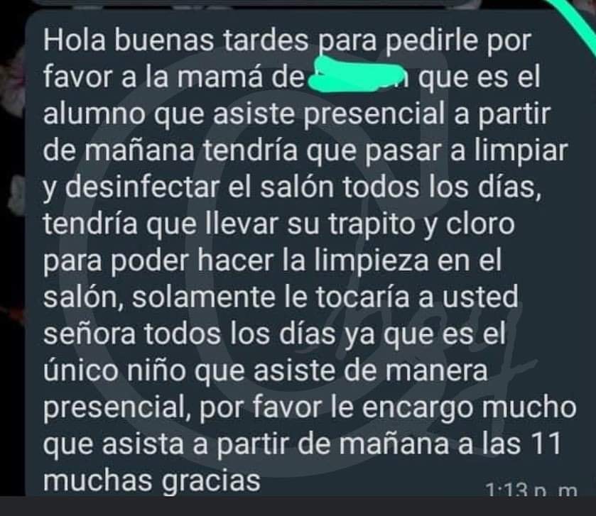 Maestra de kínder se burla y exhibe a su único alumno que asistió a clases presenciales
