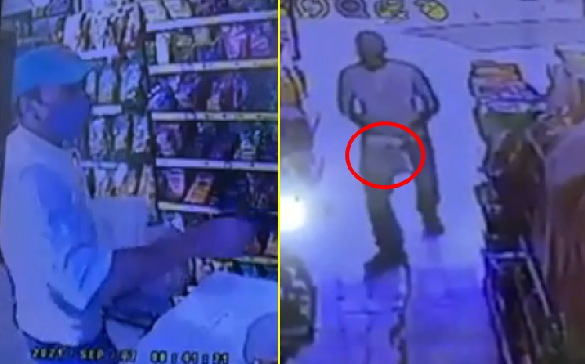 Asaltante atemoriza a comerciantes en colonia Las Torres; entra con arma oculta dentro de una tina