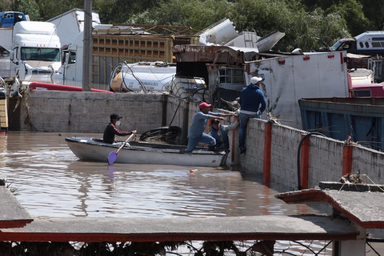 ¡Héroe! Joven rescata con sus propios medios a sus perritos atrapados en inundación en Tula