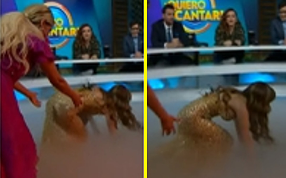 Cynthia Rodríguez se da tremendo golpe tras caer en pleno show musical