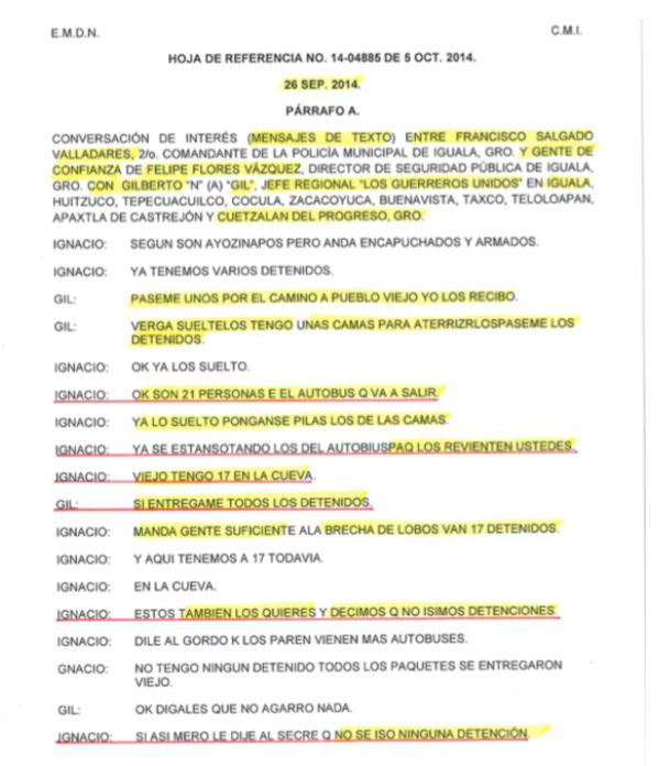 Mando de la policía de Iguala entregó a 38 jóvenes a los "Guerreros Unidos"