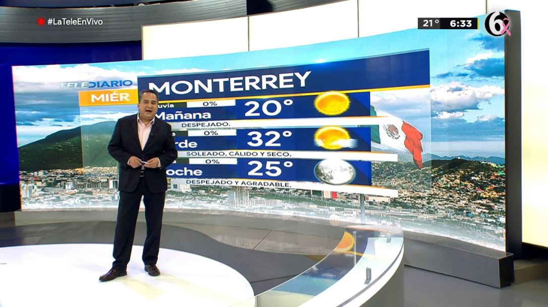 Espera Monterrey un miércoles soleado, cálido y seco, mínima de 20° y máxima de 32° 