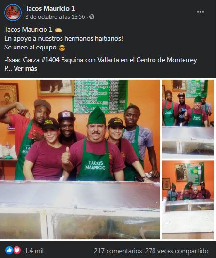 Taquería en Monterrey contrata a migrantes haitianos