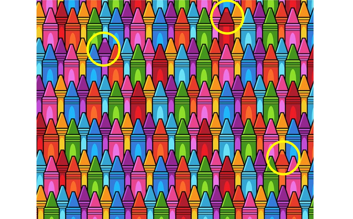 ¿Podrás? Encuentra 3 colores de madera entre las crayolas