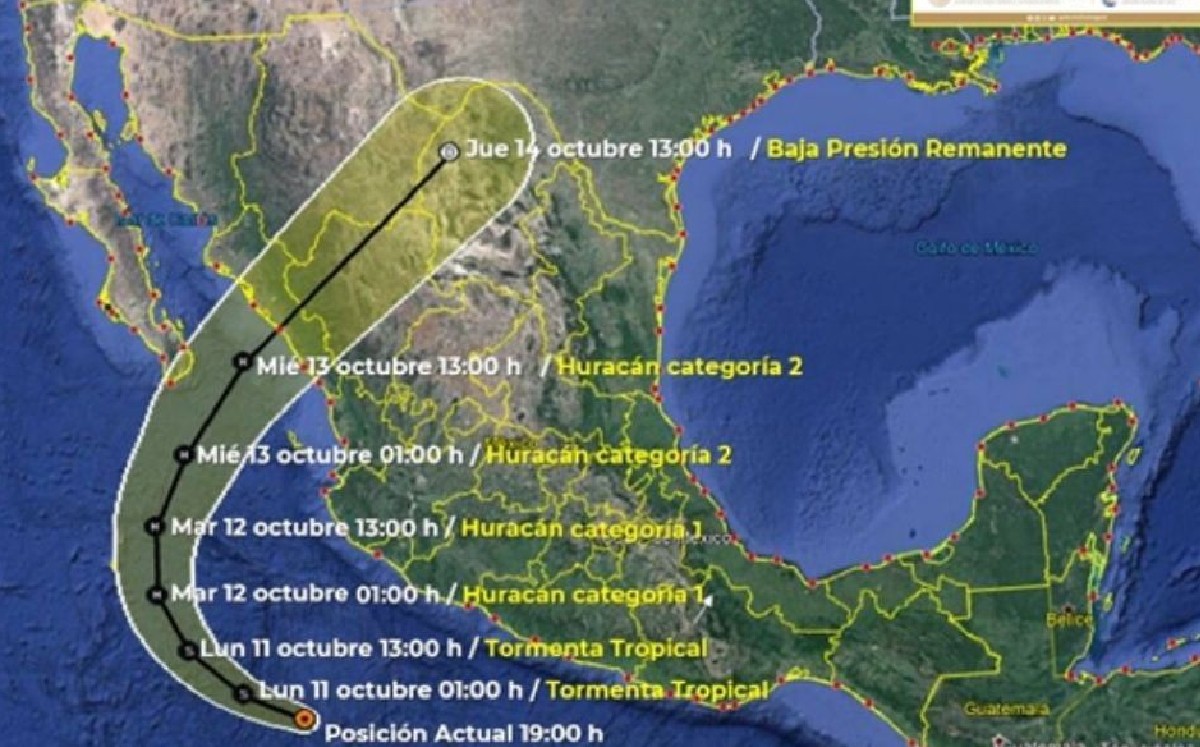 Esperan hasta 250 milímetros de lluvia en Durango por huracán Pamela
