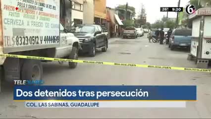 Detienen a dos jóvenes por asaltar gasolinera tras persecución en Guadalupe 