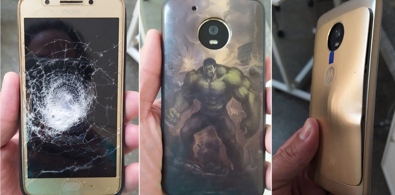 Recibió un balazo y se salvó gracias a la funda de Hulk en su celular