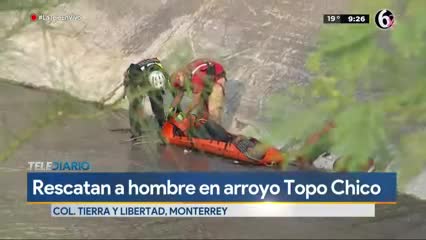 Después de 12 horas, rescatan a hombre que cayó en el arroyo Topo Chico