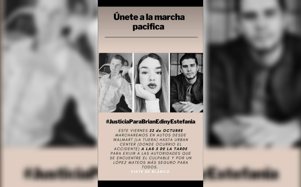 Realizarán marcha para exigir justicia por la muerte de los tres jóvenes en accidente de López Mateos