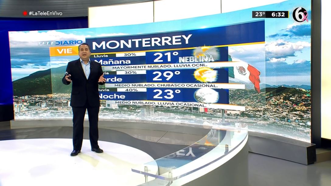 Espera Monterrey un viernes medio nublado con chubasco ocasional, mínima de 21° y máxima de 29° 