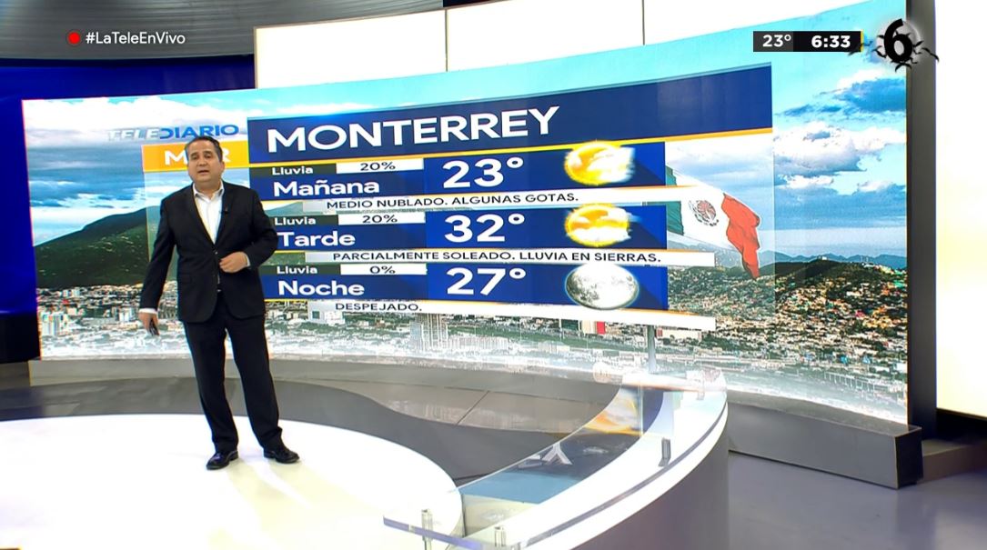 Espera Monterrey un martes parcialmente soleado con lluvia en sierras, mínima de 23° y máxima de 32° 