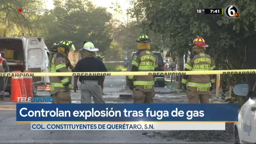 Telediario noticia Controlan incendio tras explosión en alcantarilla en colonia Constituyentes de Querétaro 