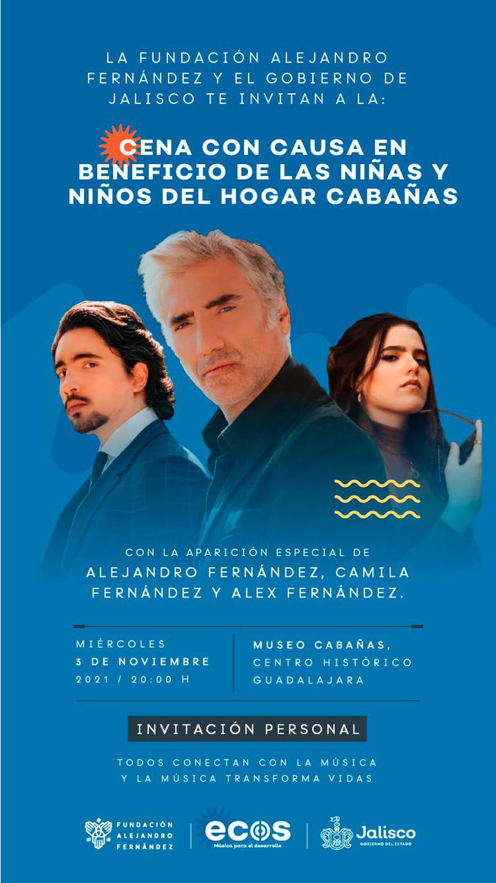 Alejandro Fernández y sus hijos participarán en cena con causa en el Hospicio Cabañas de Guadalajara