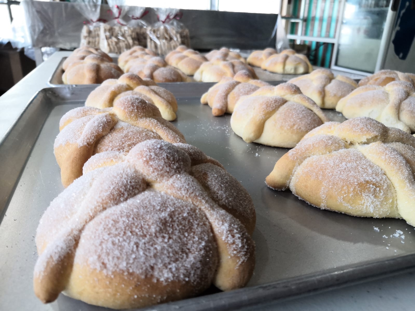 Ciudadanos acuden a panaderías del Centro de Monterrey por pan de muerto