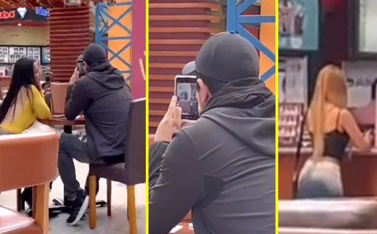 El momento en el que el hombre toma fotos a otra mujer fue posteado en TikTok.