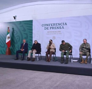 Durante la inauguración de dicho cuartel, estuvo presente el gobernador Alfredo Ramírez Bedolla, así como los titulares de la Sedena y Marina. / Juan Durante la inauguración de dicho cuartel, estuvo presente el gobernador Alfredo Ramírez Bedolla, así como los titulares de la Sedena y Marina. / Juan