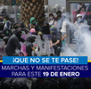 Este miércoles 19 de enero se esperan ocho concentraciones-marchas Este miércoles 19 de enero se esperan ocho concentraciones-marchas