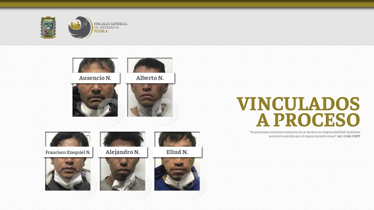 Vinculan a cinco presuntos secuestradores en Puebla / Fiscalía General del Estado