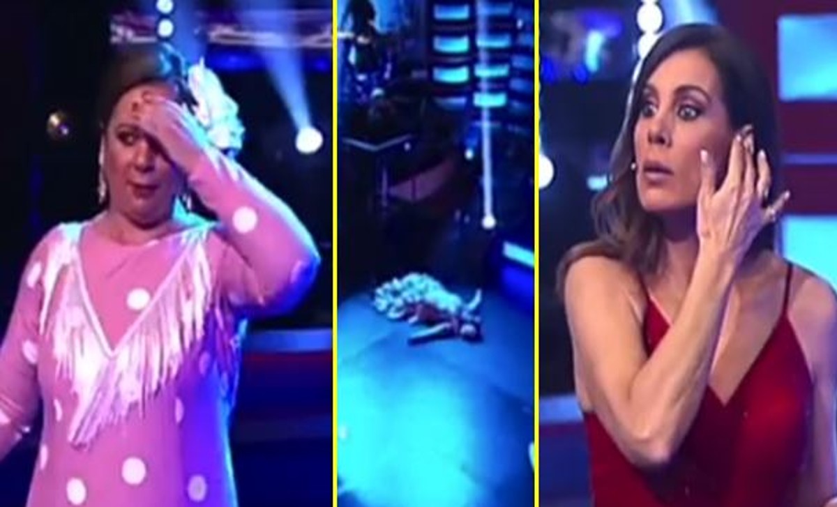 La concursante de un reality show sufrió una caída en pleno programa.