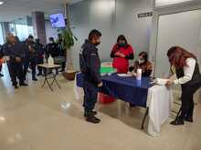 Realizan exámenes antidoping a policías de Escobedo, Nuevo León.