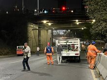 Realizan cierres vehiculares por trabajos de reparación en Puente Miravalle entre San Pedro y Monterrey.