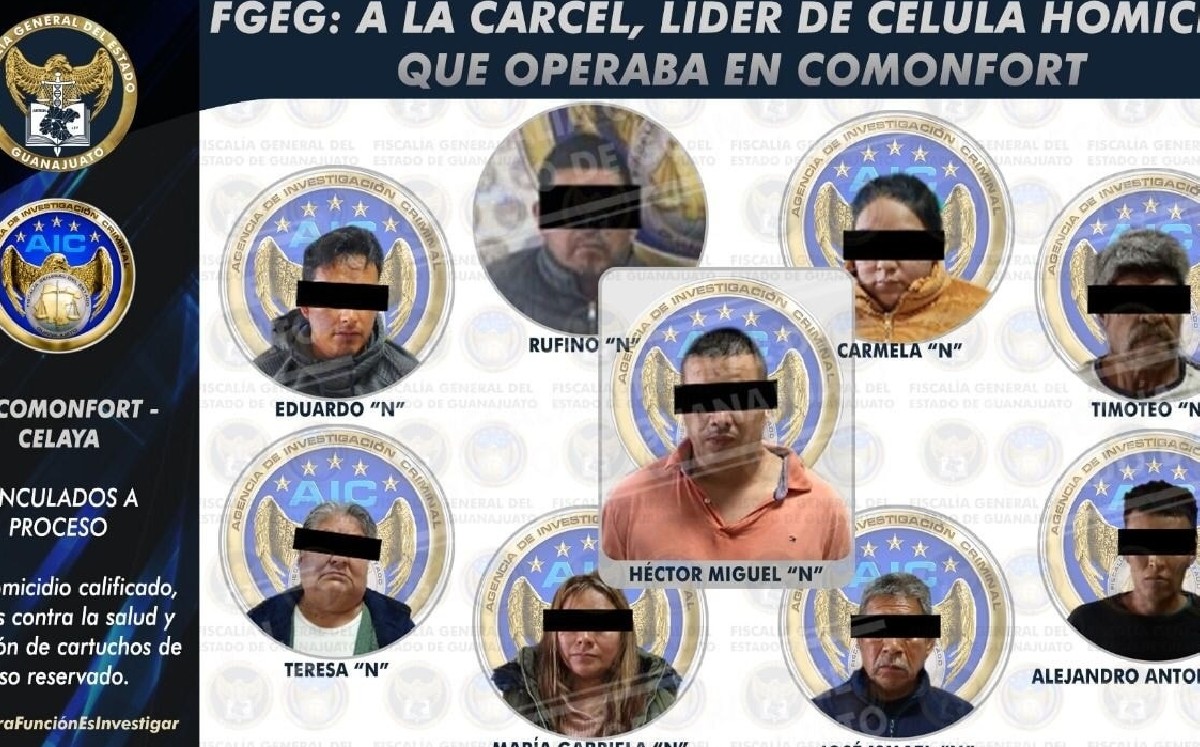 Vinculan a proceso a ex policía de comonfort junto con otros 8 criminales / Cortesía