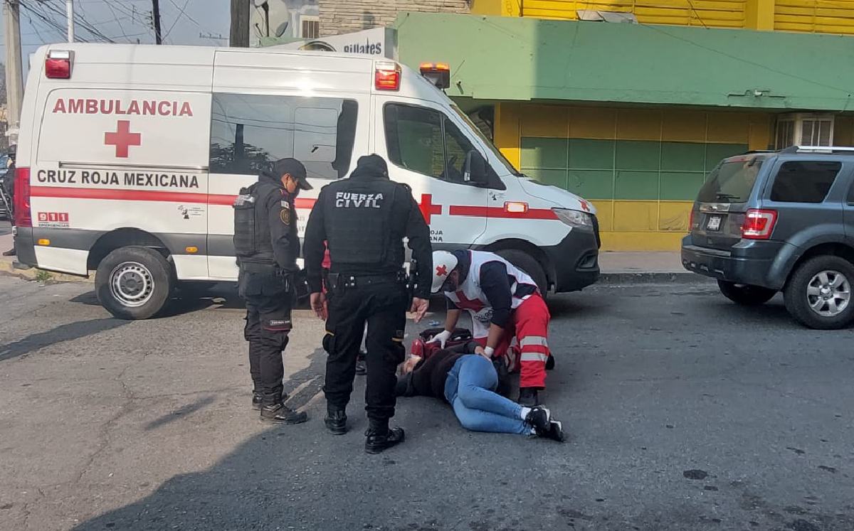 Mujer atropellada en el Centro de Monterrey. / Leyda Estrada