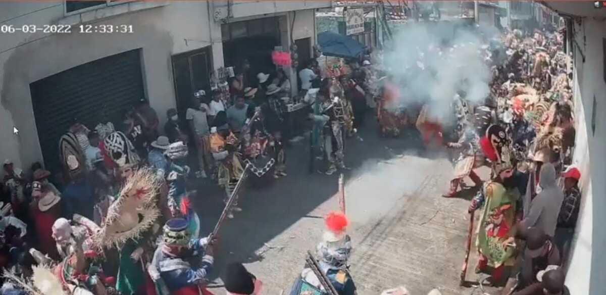 Balacera durante el carnaval de Huejotzingo