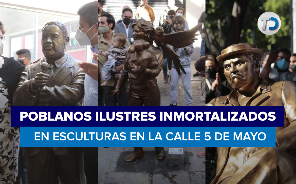 Instalan esculturas de personajes importantes de Puebla / Andrés Lobato