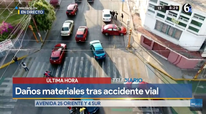 Chocan en la 25 Oriente de Puebla / Telediario