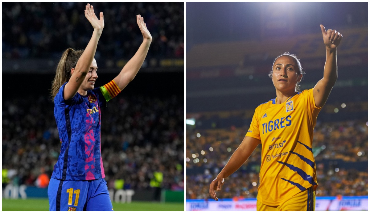 Stephany Mayor y Alexia Putellas, jugadora de Tigres y Barcelona / Mexsport y EFE