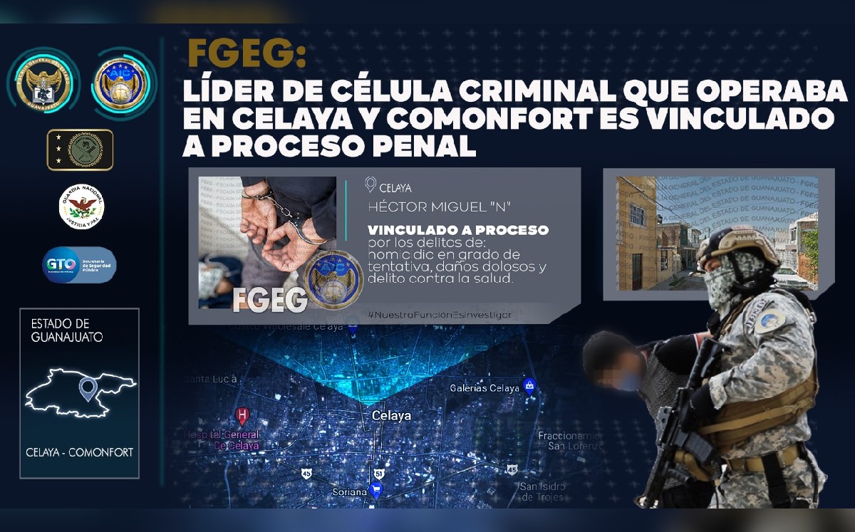 Vincula FGE a ex policía que dirigía una célula criminal en Celaya / Especial
