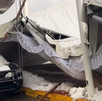 una carpa colapsó por la acumulación de granizo