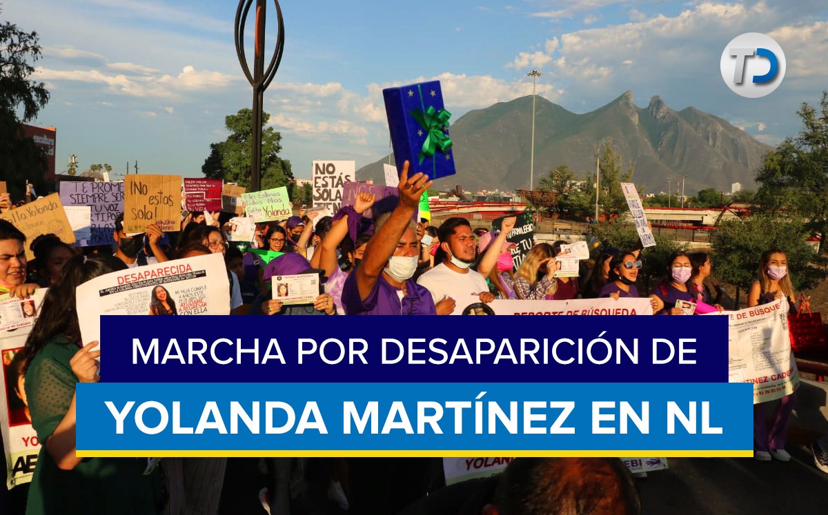 Mujeres marcharon hasta la Fiscalía por la desaparición de Yolanda Martínez. / Leonel Rocha