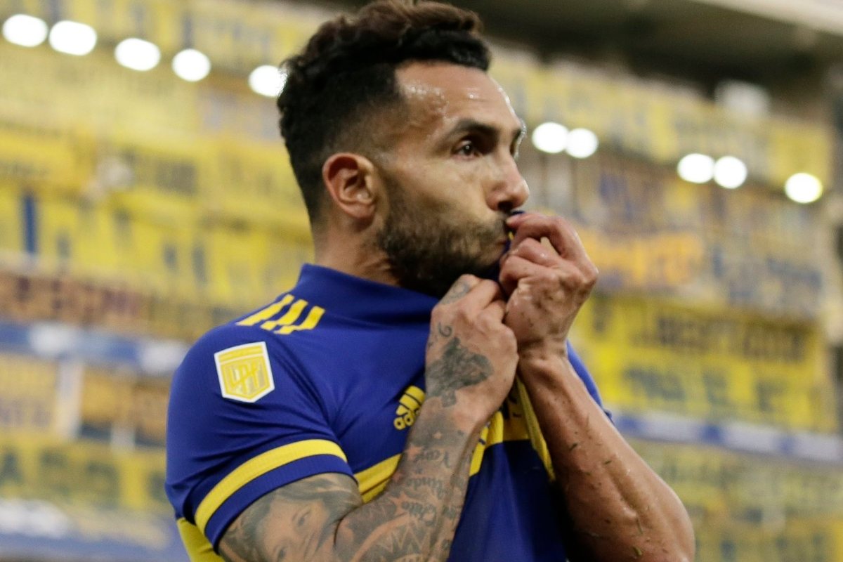 Tévez jugando con Boca / Foto: Twitter