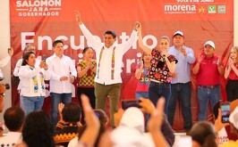 Claudia Sheinbaum con Salomón Jara el virtual ganador de la gubernatura de Oaxaca/ Especial