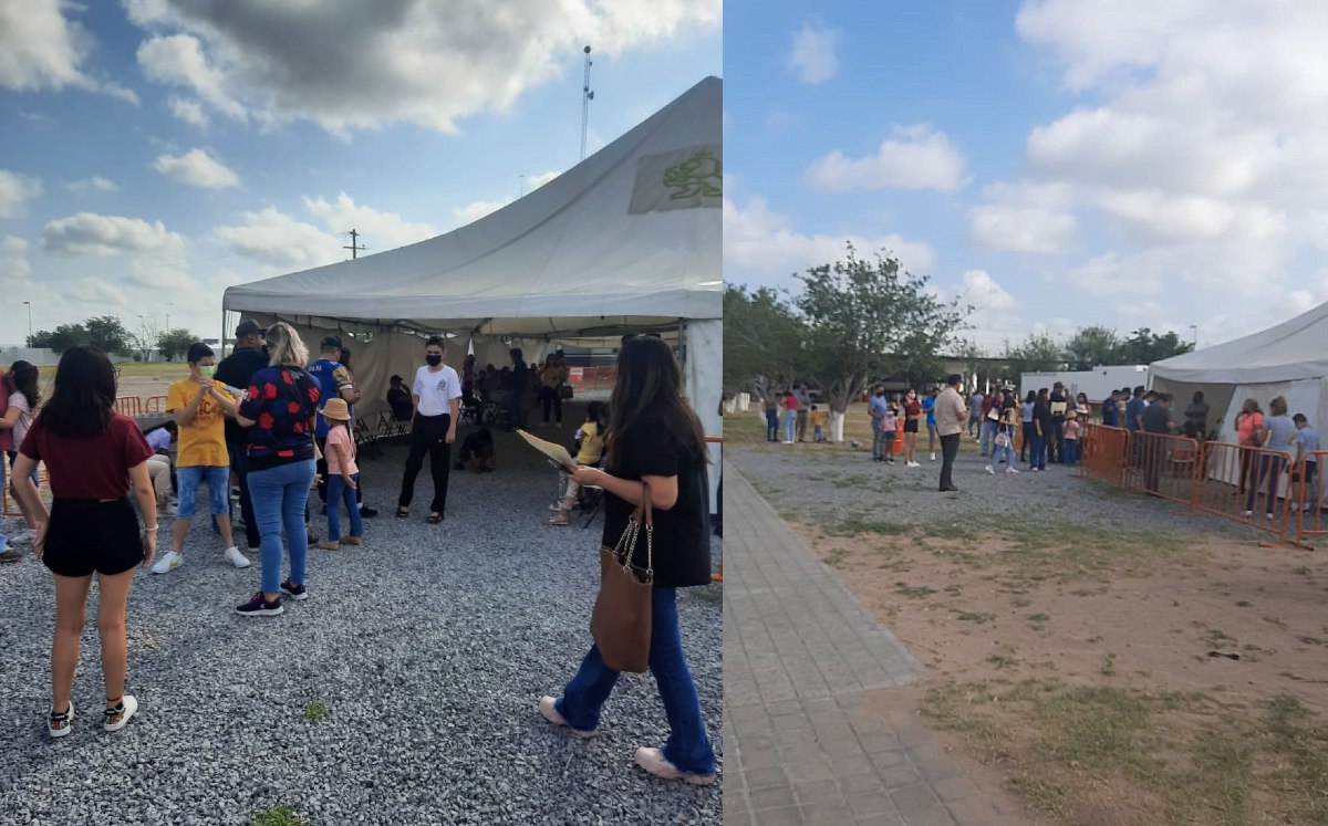Regios acuden a la frontera para vacunarse y encuentran módulo sin personal