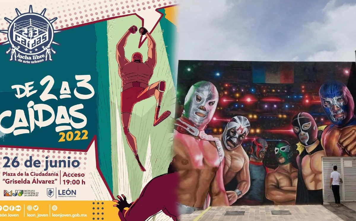 Presentan en León funciones de lucha libre tras inauguración de mural / Especial