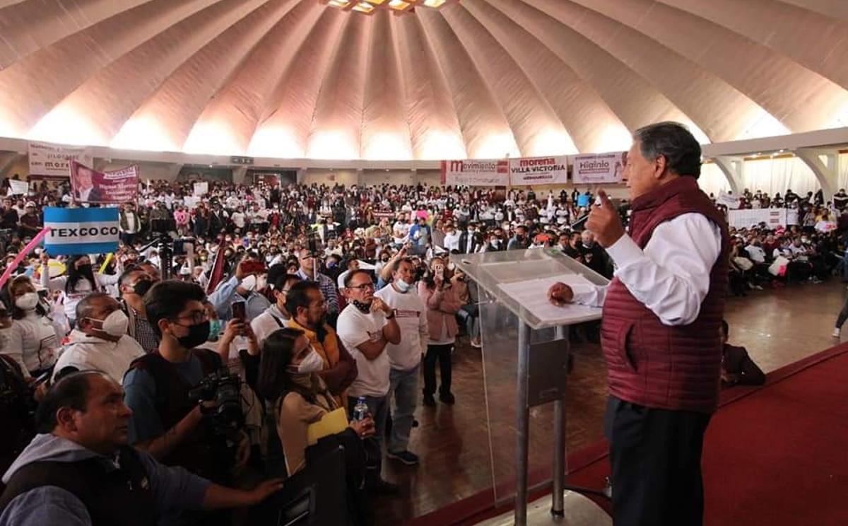Higinio Martínez en evento de Toluca / Twitter: @higinio_mtz.