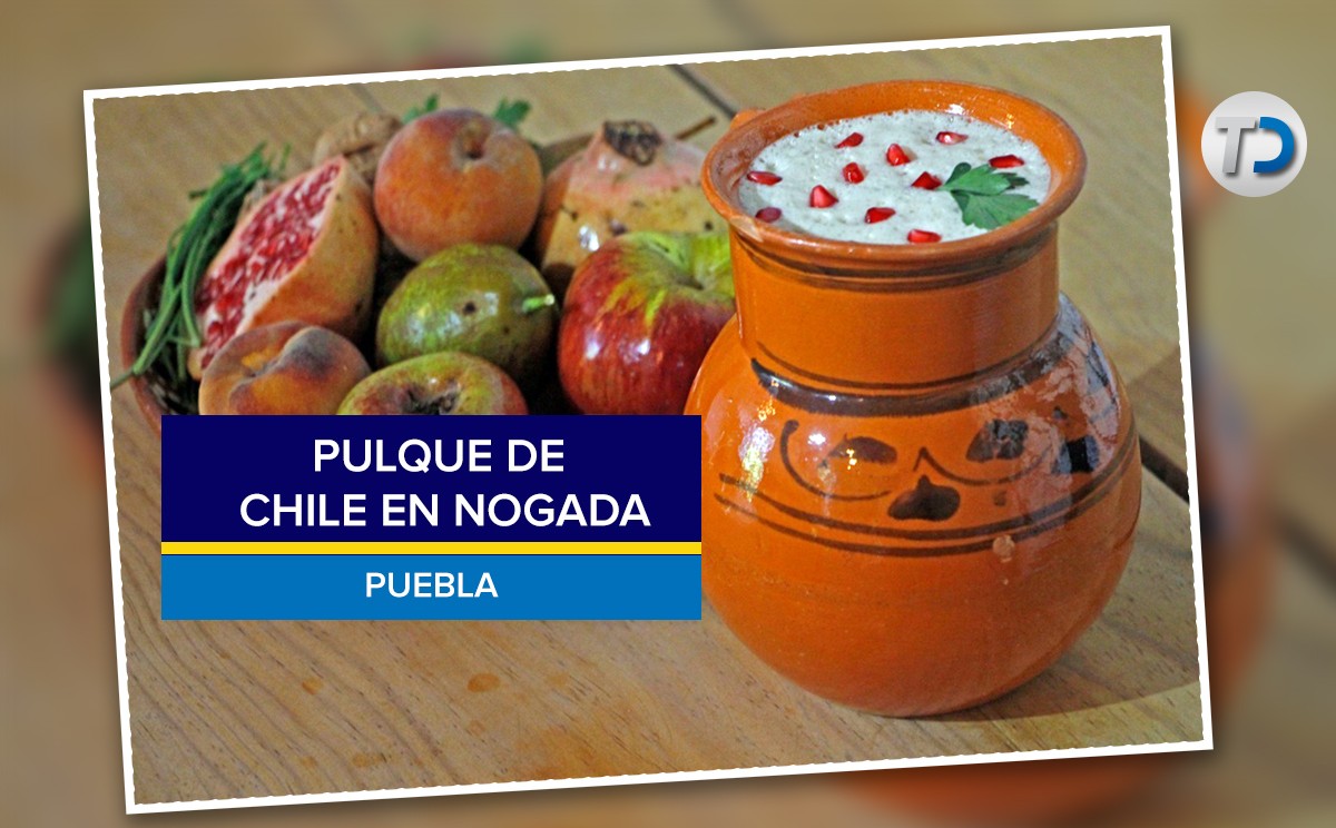 Pulque sabor chile en nogada de negocio de Puebla / Andrés Lobato.