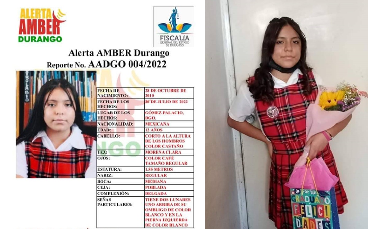 Lanzan Alerta Amber por desaparición de niña en Gómez Palacio
