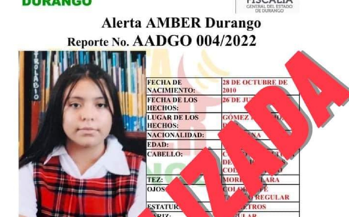 Localizan en Jalisco a niña desaparecida en Gómez Palacio