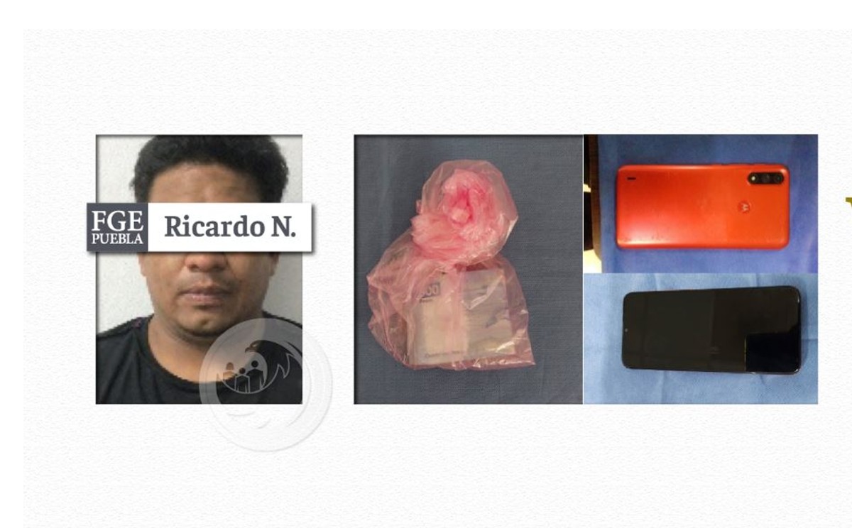 Hombre es detenido en Puebla por presunto delito de extorsión a su ex compañera de trabajo / FGE Puebla.