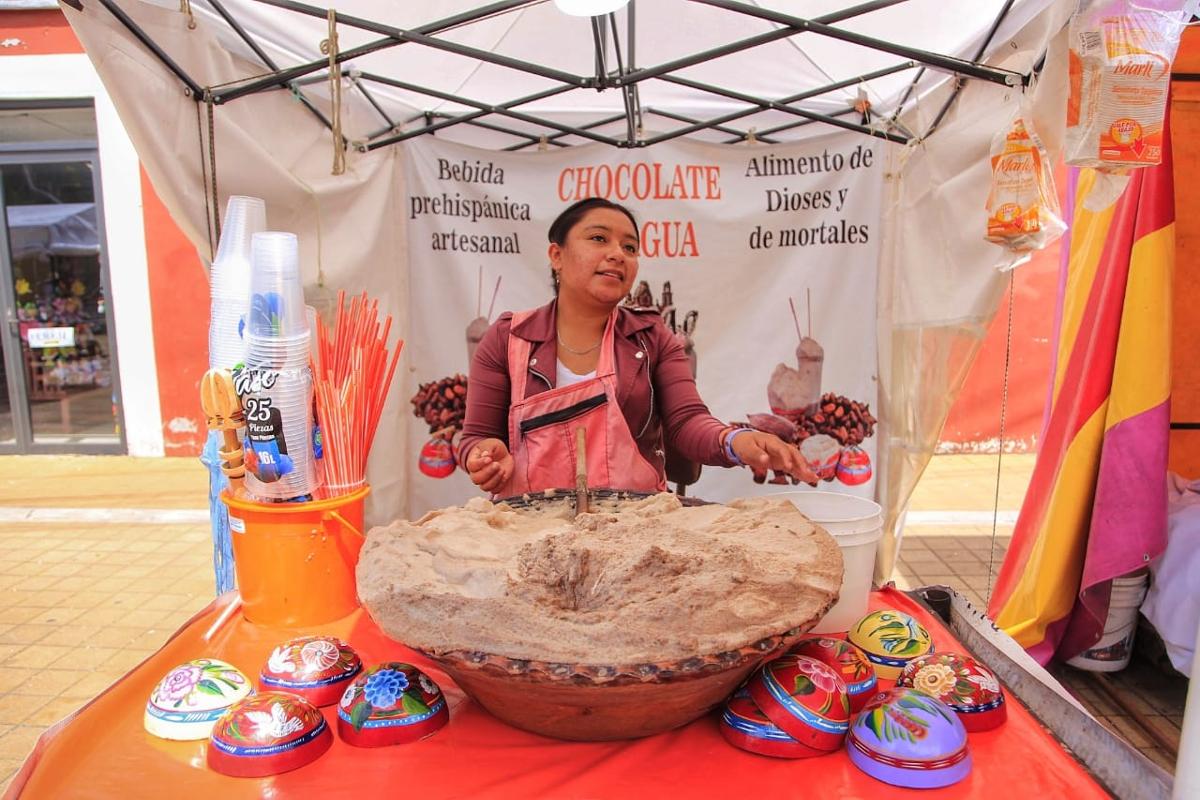 Así es el puesto de Araceli conocido como 'Cacao El Corazón de Cholula' / Andrés Lobato