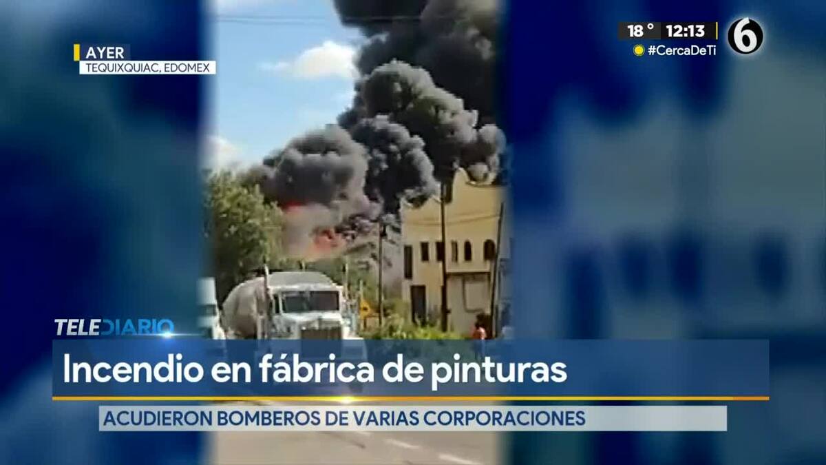 Se registra incendio en fábrica de pinturas en Tequixquiac, Edomex