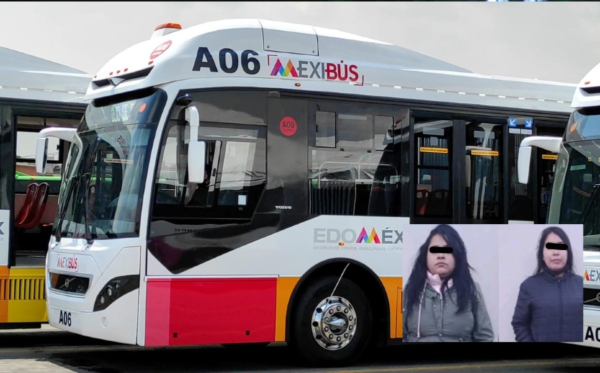 Mujeres detenidas por robo en el Mexibús/ Cortesía