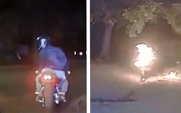 Motociclista que se prendió en llamas en Arkansas