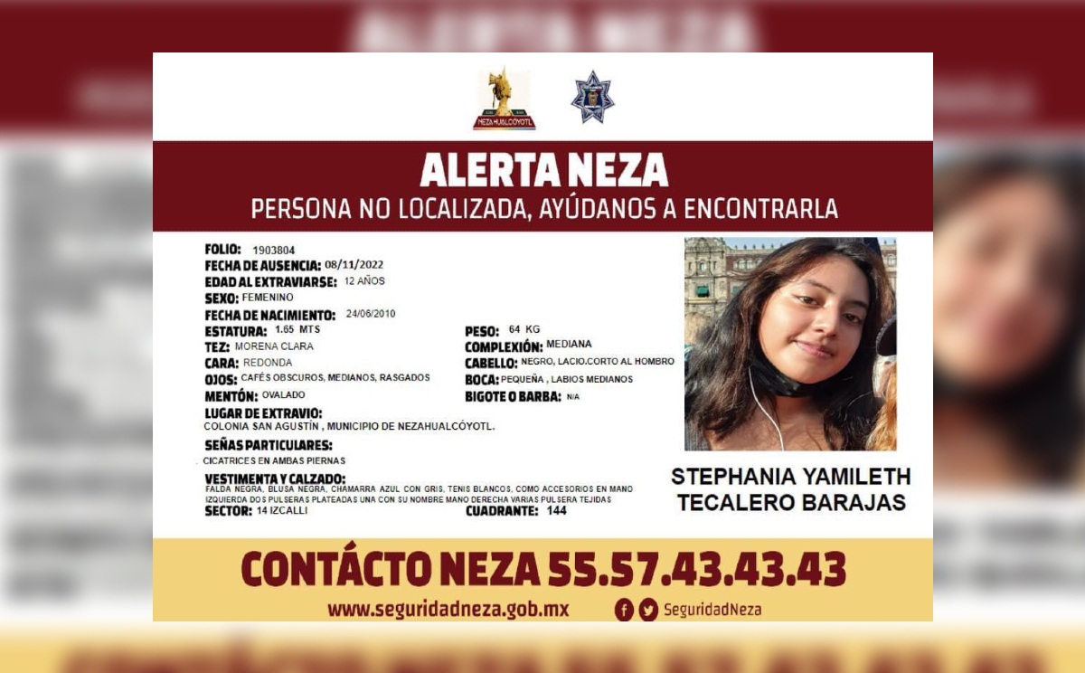 Yamileth  Stephania despareció en Ecatepec/ Especial