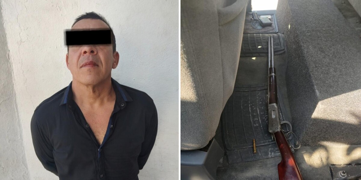 Hombre es detenido por portación de arma de fuego en Guadalupe / Cortesía